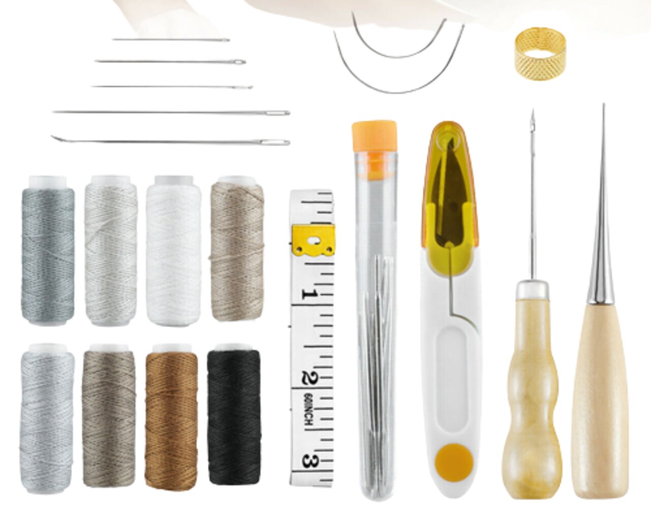 Kitcheniva Leather Waxed Thread With Stitching Needles DIY Sewing Craft